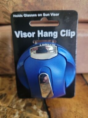 Blue Visor Hang Clip Sunglasses Holder